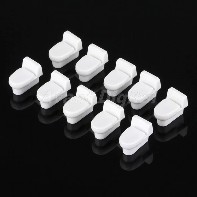 10pcs Dolls House Miniature Bathroom Closestool White Plastic Toilet 1:50 Scale