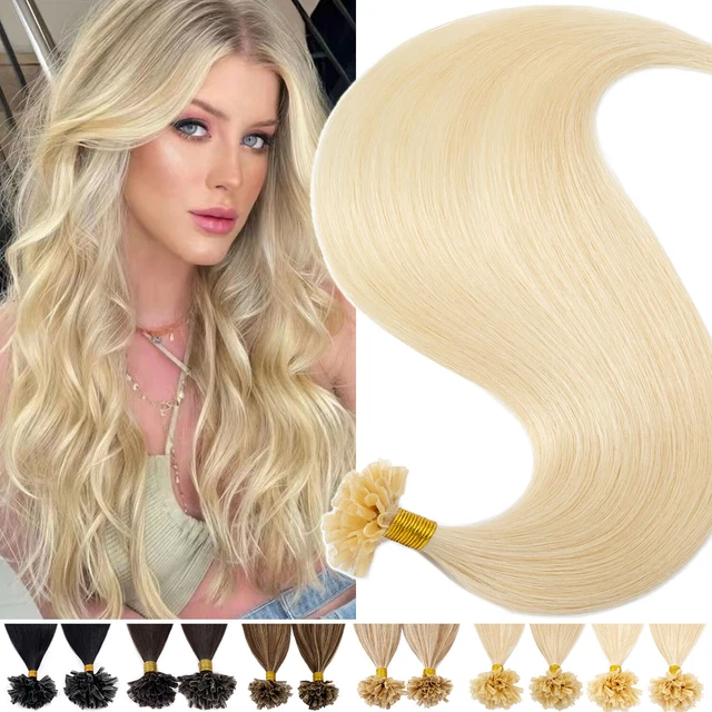 Pre Bonded Keratin Fusion Nail U Tip Hair Extensions 100% Remy Human Hair Blonde