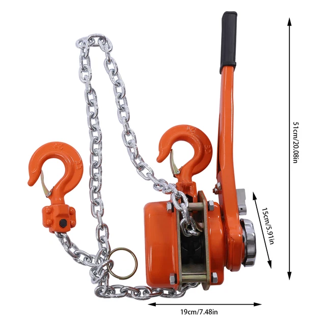 1.5 TON MANUAL Lever Block Chain Hoist Ratchet Type Come Along Puller 1