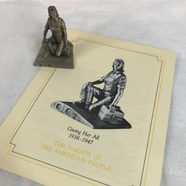 Saturday Evening Post Parade Of American People Pewter : "GIVING HER ALL" 1980