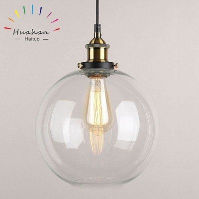 Transparent Huahan Haituo Lustre en verre multicolore industrielle rétro Abat-jour en forme de grand goutte deau 