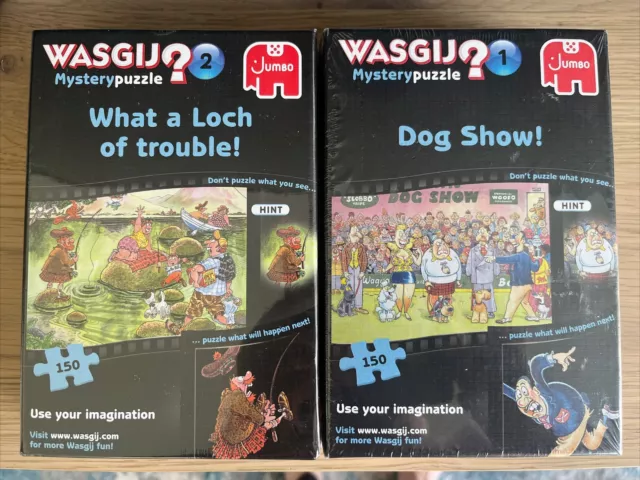 Jumbo Wasgij Mystery 1 & 2 What A Loch Of Trouble & Dog Show! 150 Piece x 2 New