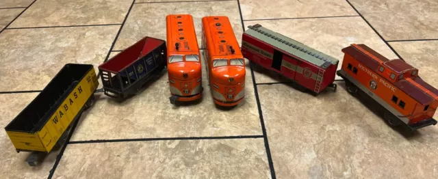 Marx 9500 6000 Vintage Southern Pacific Diesel Locomotive Train Set