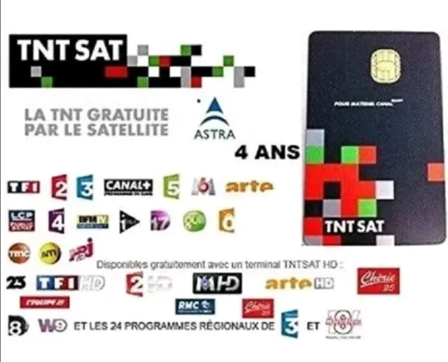 Carte TNT SAT  Neuve Valable 4ANS. Voir descriptif complet