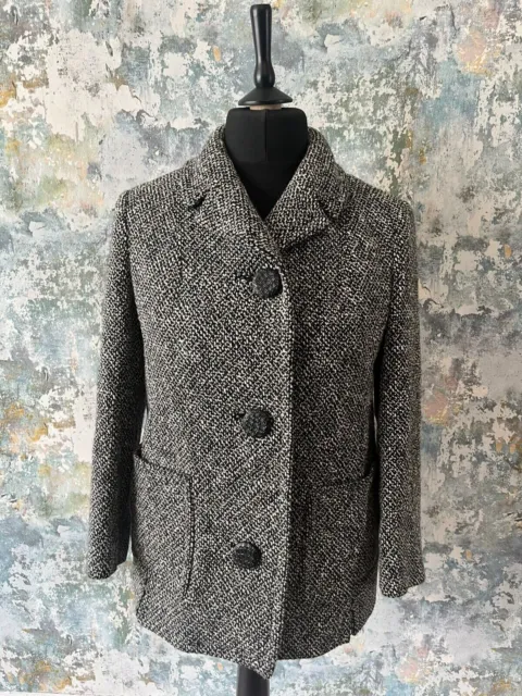 S Vintage 60s Miss Eastex Boucle Jacket Coat, Mod, Retro Car Coat Short Petite