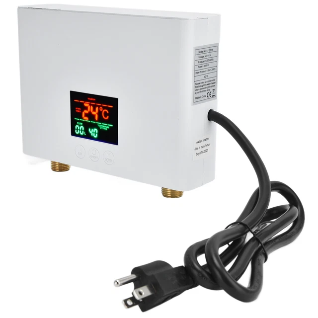 Chauffe-eau Instantané Sans Réservoir (blanc)IPX4 3000W Avec Panneau FR