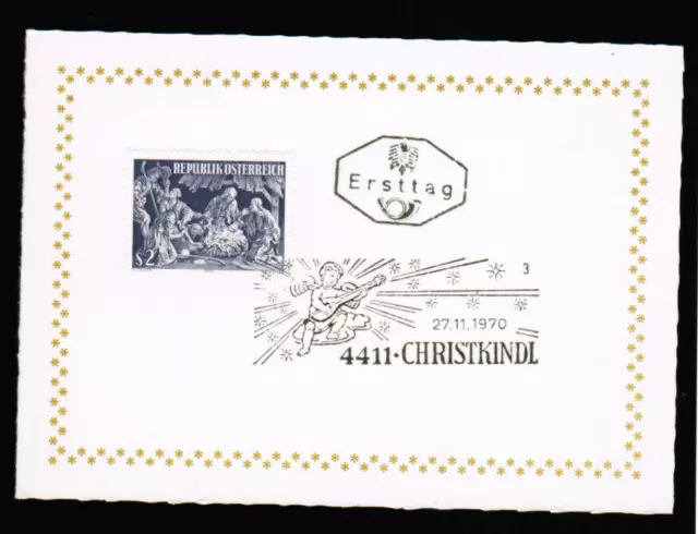 Karte Republik Österreich Ersttag 4411 Christkindl 27. 11. 1970 Sonderstempel