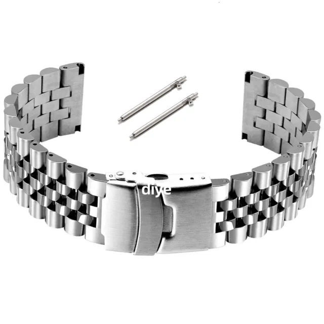 Premium Jubilee Bracelet 18-24mm Stainless Steel Watch Strap Band Quick Release