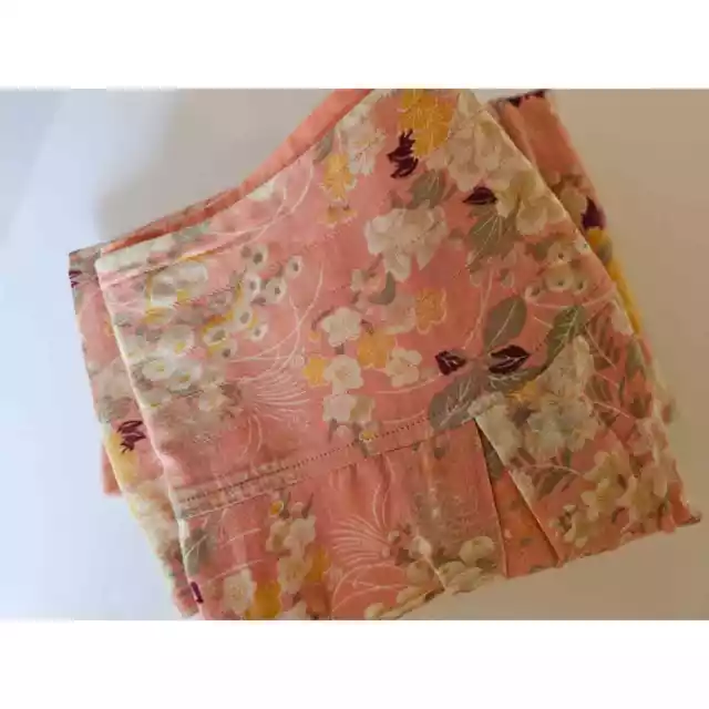 Vintage American Eagle Size 8 Peach Cotton Floral Boho A-Line Skirt
