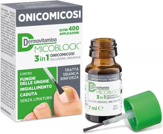 Dermovitamina Micoblock 3In1 Onicomicosi 7Ml Soluzione Ungueale Sbianca Rinforza