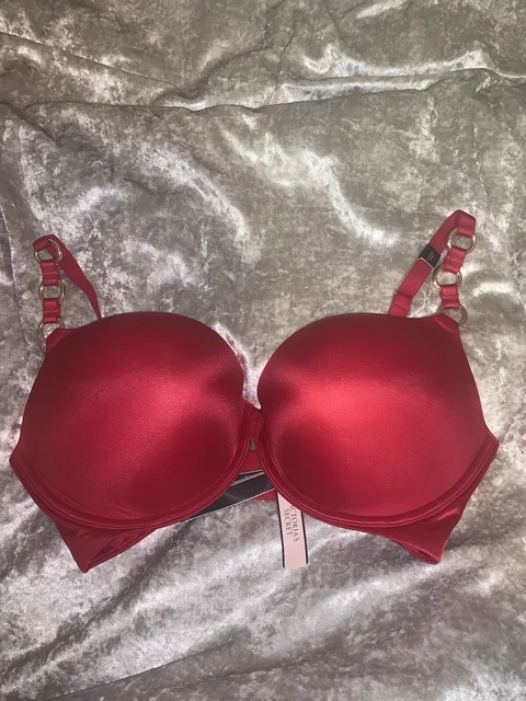 VICTORIA'S SECRET RED Satin Push Up Bra Size 34DDD(E) BNWT £30.00