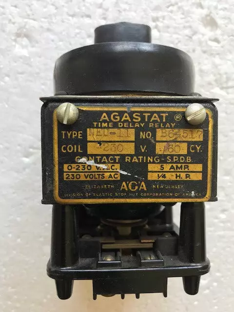 Agastat time delay relay, Type Neu-11, No. B64517, Coil 230 V, 60 Hz