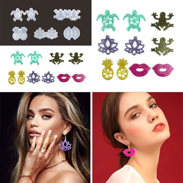 2 Stampini Silicone Per Resina Epossidica | Creazione Gioielli Fai Da Te | Forma A Goccia - Foto 3