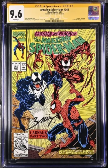 Amazing Spider-Man #362 Marvel Comics CGC SS 9.6 Signed Mark Bagley