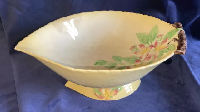 Carlton Ware Footed Bowl Australian Design Yellow Lemon Leaf Flowers 1671