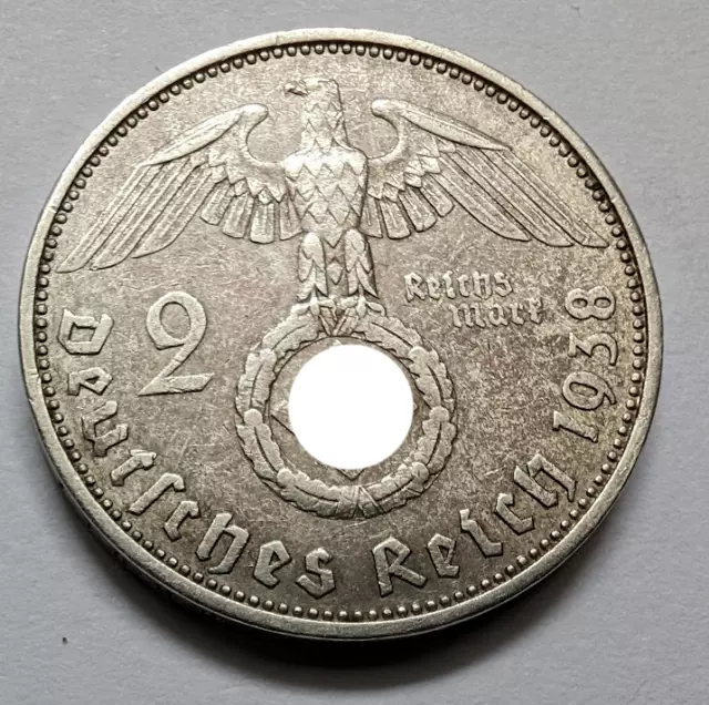 Deutsches Reich 2 Reichsmark 1938 A Silber mit HK