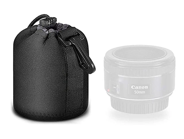 Protective Drawstring Camera Lens Pouch Neoprene Waterproof - Small UK STOCK
