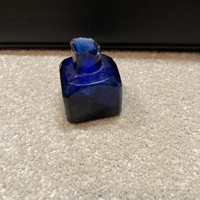 Old Blue Sheared Top Ink Bottle