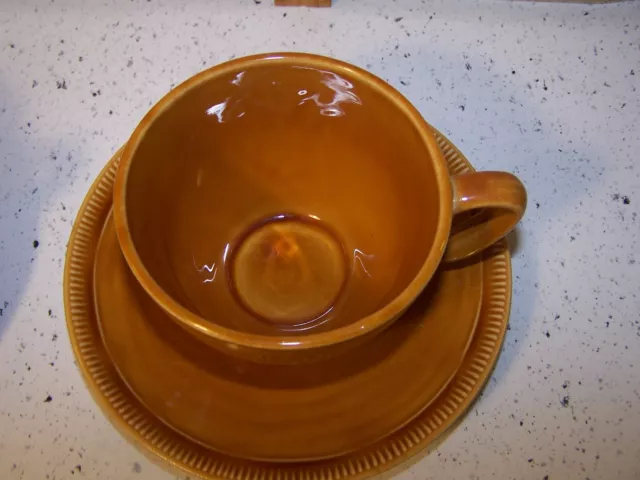 Vintage Franciscan Harvest Wheat Golden Brown Coffee Tea Cup And Saucer ~ MCM 2