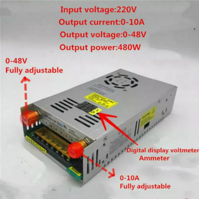 Adjustable Current Voltage Switching Mode Power AC110/220 to DC 0-24V/48V Supply