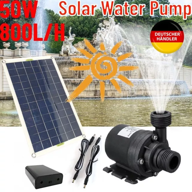 Solar Panel Powered 50W 800L/H DC 12V Low Noise Garden Brushless Water Pump Kits