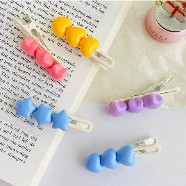 Sweet Cute Candy Color Star Hairpin Girls Lovely Heart Hair Clip Side Bang Cl Sp