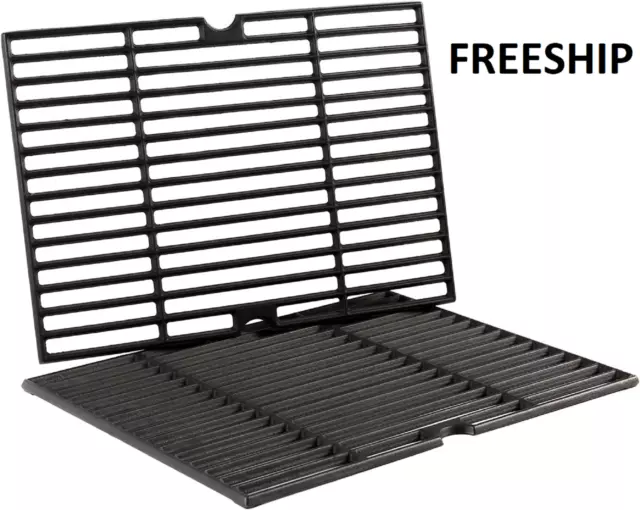 Grill Cooking Grates Grid 2-Pack Cast Iron Replacement 15.5" For Dyna Glo BBQ