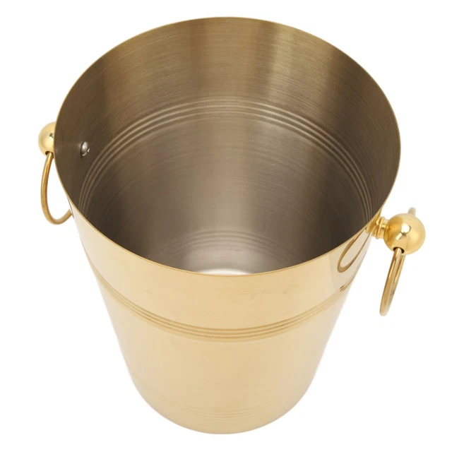 (Oro L) secchio ghiaccio lucido acciaio inox grande capacità secchio vino con