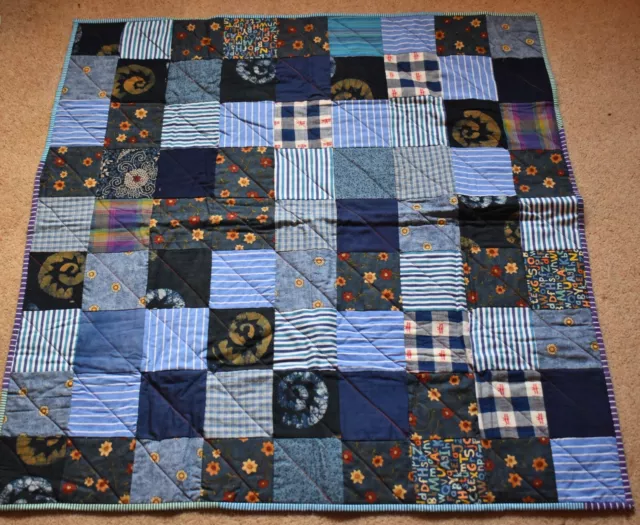 Beautiful Handmade Reversible Patchwork / Quilted Cot Or Playmat.