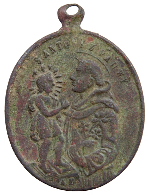 Antique Old Catholic Bronze Medallion Pendant 2.3 gram
