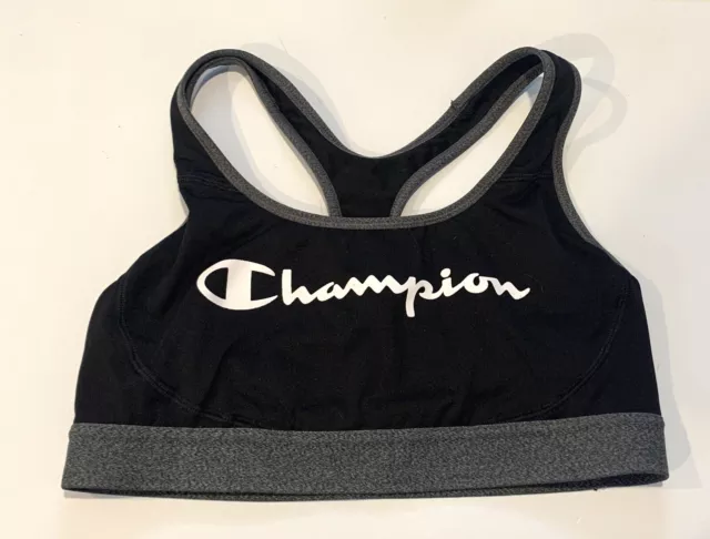 Champion Performance Womens Fitness Running Sports Bra Black Double Dry