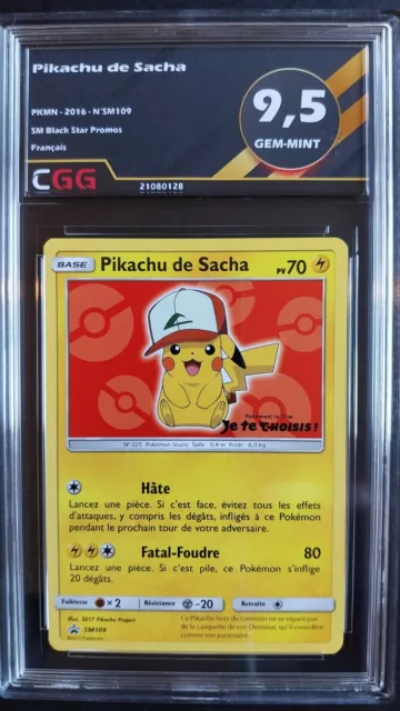 Pikachu de Sacha (SM 109) SM Black Star Promos FRANCAIS CGG 9,5 2108128 POKEMON