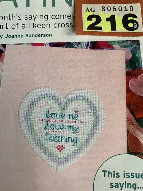 Stitcher’s Sayings Love Me Love My Stitching Cross stitch Card chart