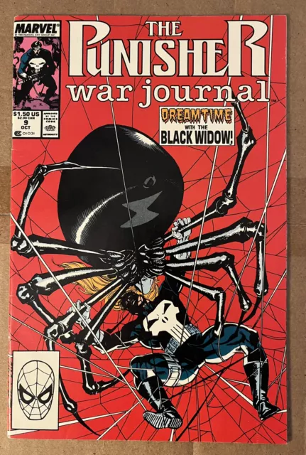PUNISHER WAR JOURNAL # 9 * BLACK WIDOW * JIM LEE art * MARVEL COMICS * 1989