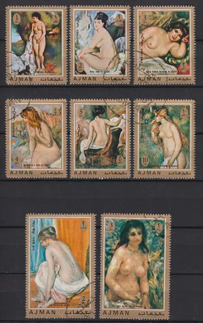 Ajman 1971 used Mi.853/60 A Gemälde Paintings Pierre-Auguste Renoir Kunst Art