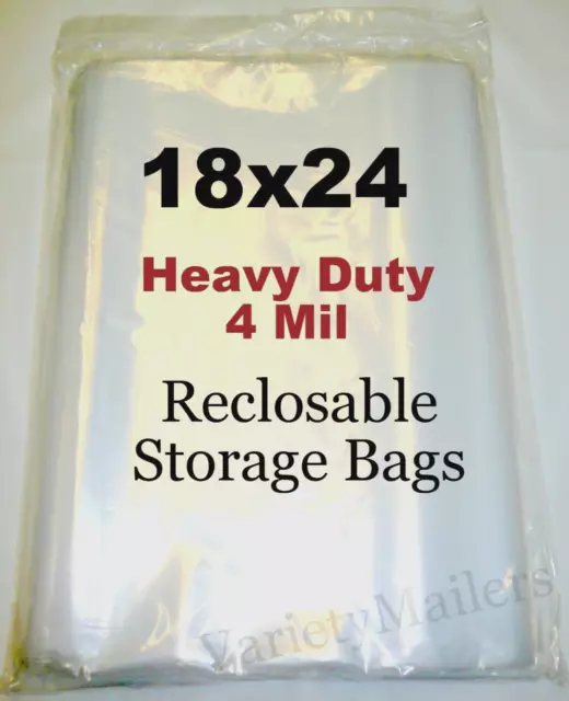 10 EXTRA LARGE Reclosable Bag Combo 14x24 & 18x24 HEAVY DUTY 4 MIL Storage Bags 3