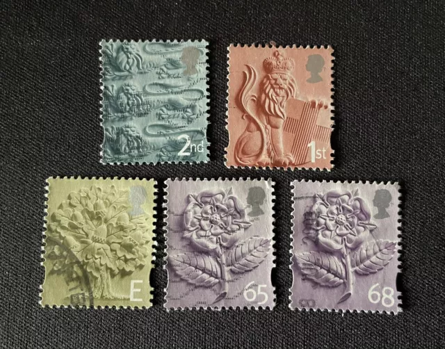 GB Stamps QE11 2001 England Regional set SG EN1-5 Used set