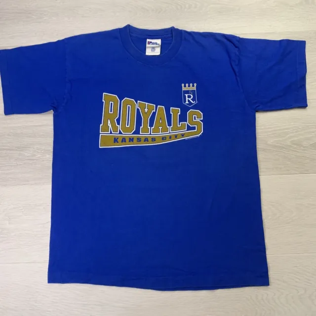 Vintage Pro Player Kansas City Royals Mens T-Shirt Blue Size M (Printed 1997)