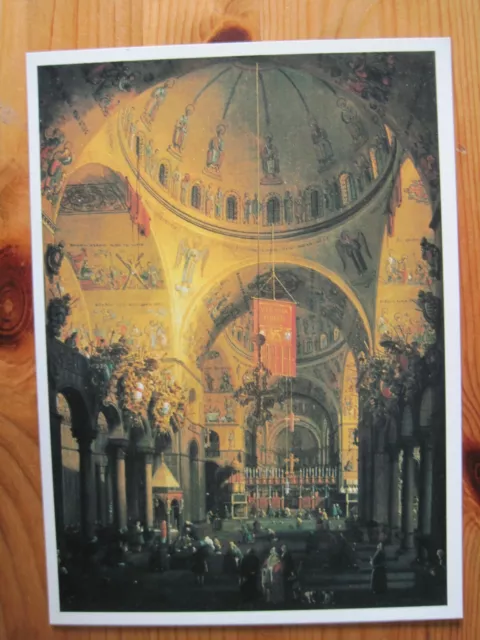 Canaletto : The Interior of San Marco - Art print on glossy photographic card