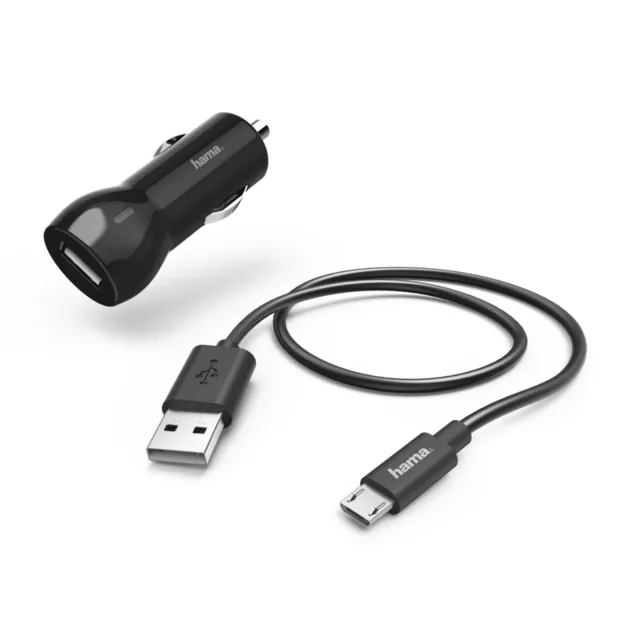 Hama Kfz-Ladeset Adapter Ladegerät Micro-USB Kabel 1m 2,4A Zigarettenanzünder