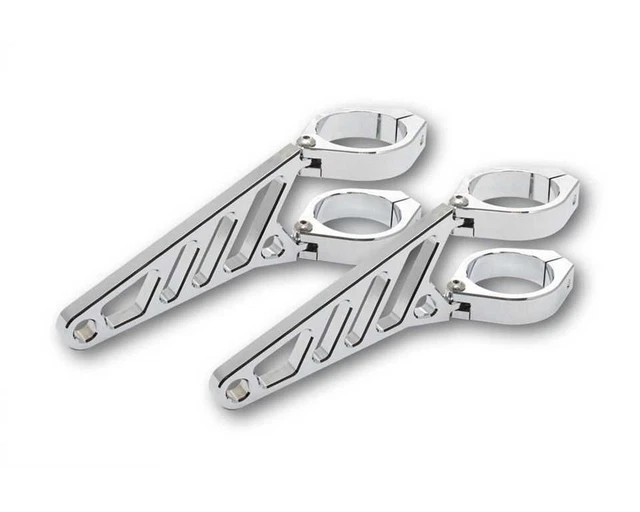 Douilles moto Highsider longue série CNC Alu pour 42-43 mm fourche, chrome