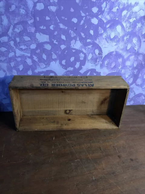 Vintage Atlas Powder Co High Explosives Wooden Box Mining Advertising 5
