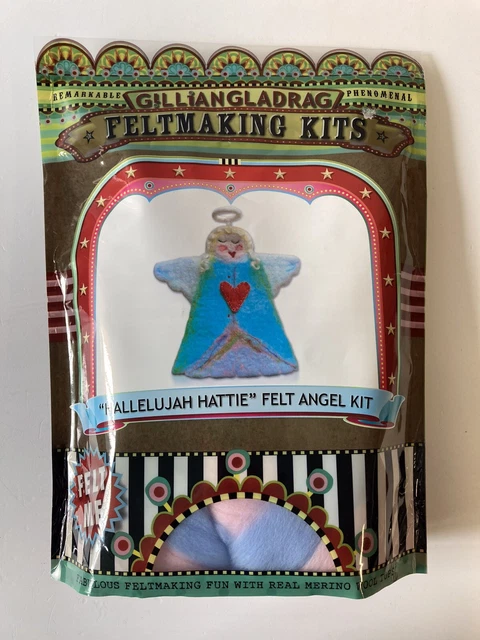 Kit de fabricación de fieltro de Navidad Aleluya Hattie Felt Angel Kit Nuevo. Gillian Gladrag.