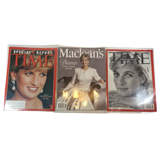 VINTAGE PRINCESS DIANA Magazines Time Maclean's Canadian Commemorative