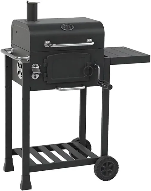 Jr. Smoker Barbecue Outdoor Charcoal Portable Grill Camping BBQ Wheel Side Table