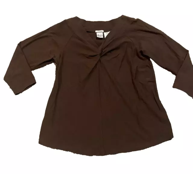 Duo Maternity Brown Top/Shirt - Size Large