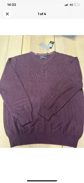 (Southend) Jeff Banks London - Cashmere cotone (vino) - Taglia L