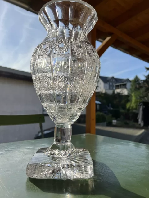 Alte Große Kristall Vase Bodenvase Handgeschliffen XXL Vase 5 Kg