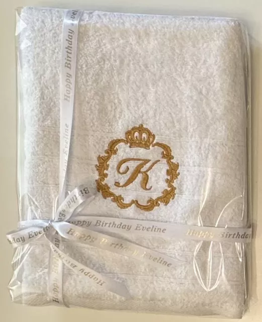 Monogram Initials Personalised Embroidered towels Gift Christmas Birthday presen