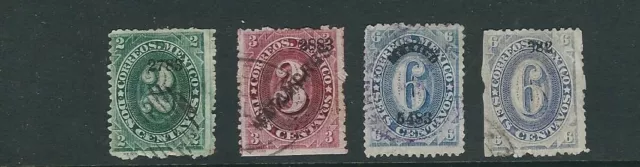 MEXICO 1882-83 NUMERALS (Scott 146-149) F USED please read desc